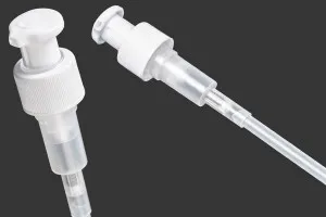 Cream pump with PP24/410 finish and transparent cap-2