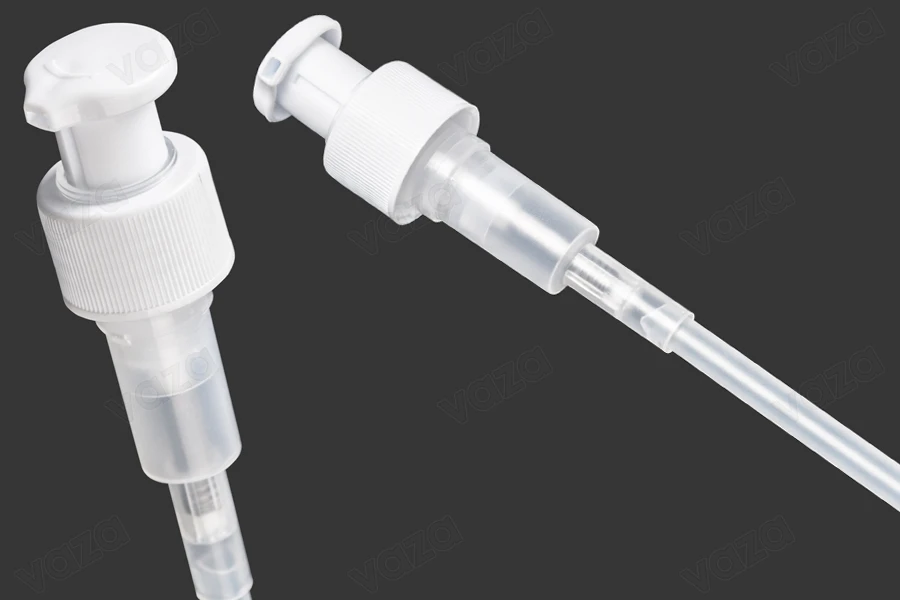 Pompa per crema con finitura PP24/410 e tappo trasparente-dimensioni_immagine