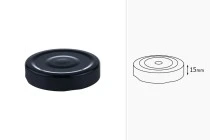 Metal Cap T.O. 63 Deep - in black with a seal button