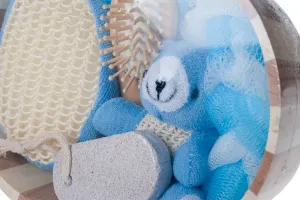 Coffret cadeau - accessoires de salle de bain dans un panier en bois-3