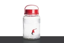 Bocal en verre de 5litres avec robinet en plastique pour le rangement des aliments et des boissons Bocal en verre de 5litres avec robinet en plastique pour le rangement des aliments et des boissons
