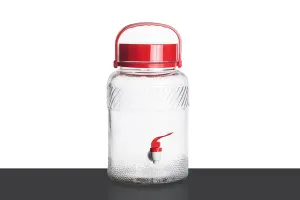 Bocal en verre de 5litres avec robinet en plastique pour le rangement des aliments et des boissons-2