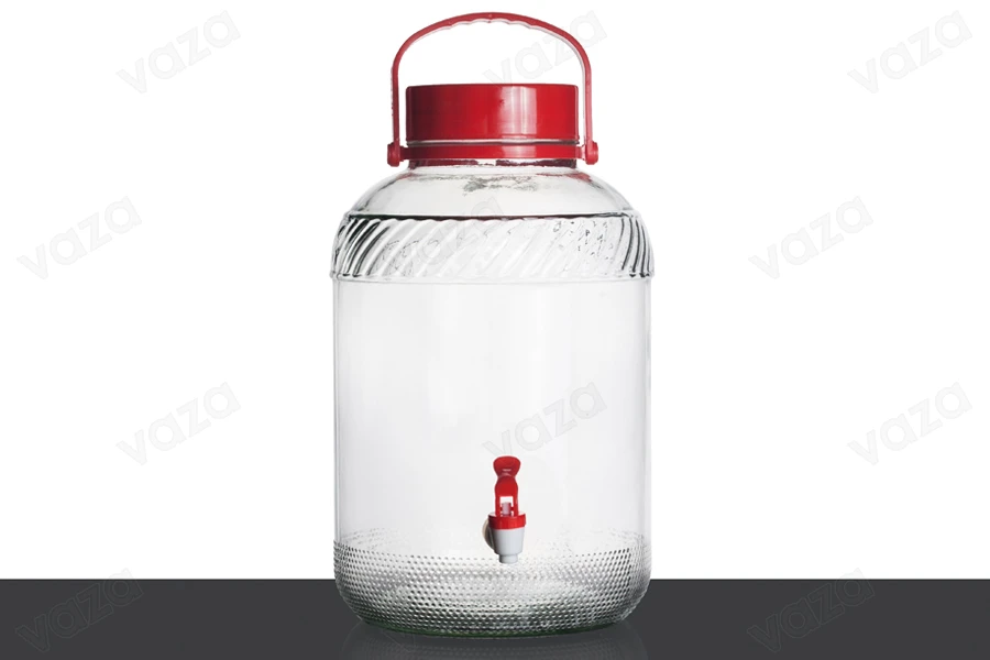 Bocal en verre de 10litres avec robinet en plastique pour le rangement des aliments et des boissons-εικόνα_διαστάσεις