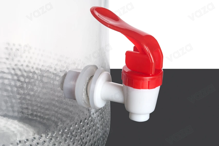 Bocal en verre de 10litres avec robinet en plastique pour le rangement des aliments et des boissons-εικόνα_σύνθεση