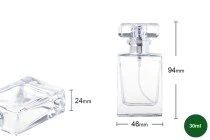 Γυάλινη φιάλη αρωμάτων 30 ml με καπάκι και σπρέι (PP 15) Γυάλινη φιάλη αρωμάτων 30 ml με καπάκι και σπρέι (PP 15)
