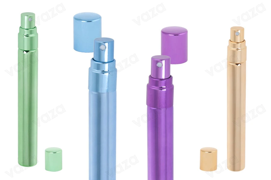 10ml aluminum coated glass perfume atomizer - available in a package with 6 pcs in different colors. 10ml aluminum coated glass perfume atomizer - available in a package with 6 pcs in different colors.-image_group