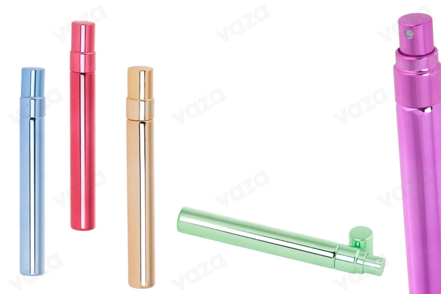 10ml aluminum coated glass perfume atomizer - available in a package with 6 pcs in different colors. 10ml aluminum coated glass perfume atomizer - available in a package with 6 pcs in different colors.-image_group