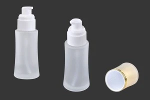 50ml frosted glass bottle for creams with cap and pump-8