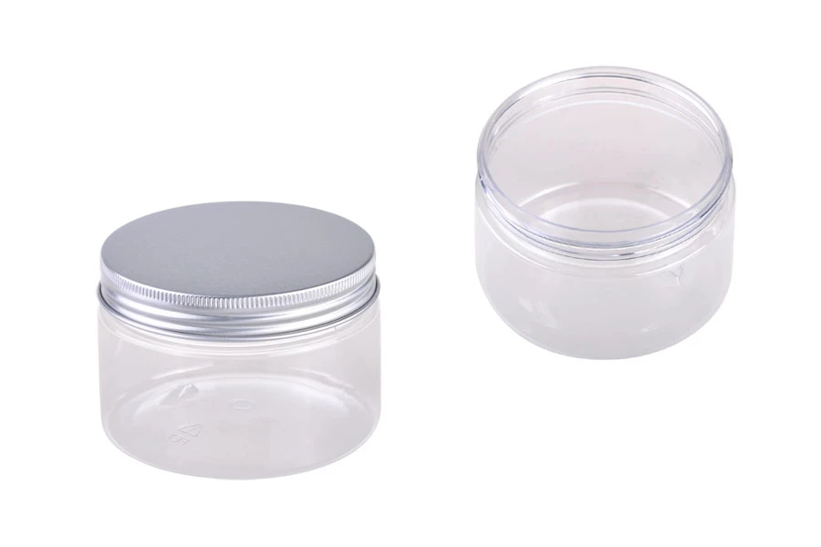 Διάφανο PET βαζάκι 250ml με ασημί αλουμινένιο καπάκι και παρέμβυσμα - 6 τμχ Διάφανο PET βαζάκι 250ml με ασημί αλουμινένιο καπάκι και παρέμβυσμα - 6 τμχ