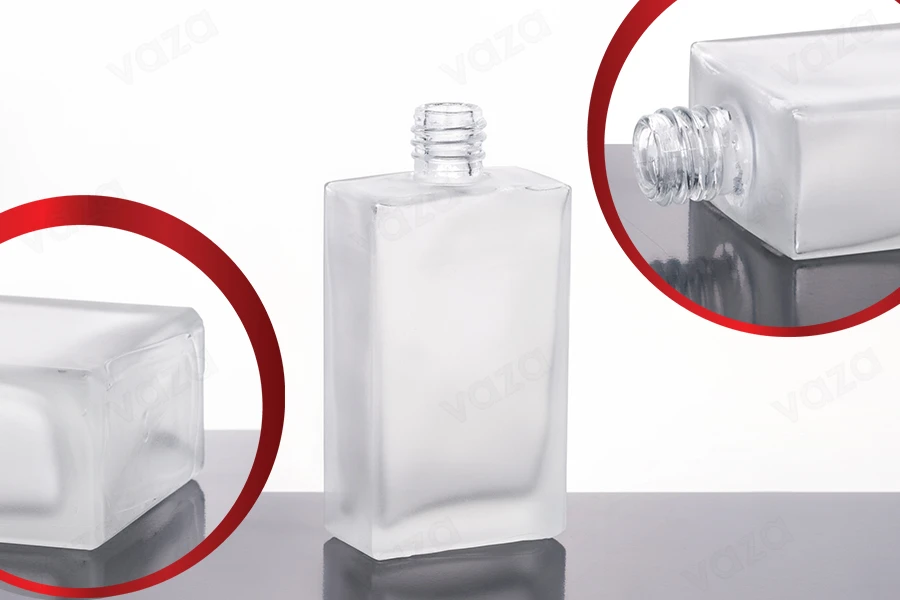 Viereckiges Parfüm Flakon 60ml edelmattiert, 18/415-produktbild