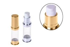 Airless σωληνάριο για κρέμα 5 ml χρυσό / ασημί