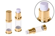Airless σωληνάριο για κρέμα 5 ml χρυσό / ασημί Airless σωληνάριο για κρέμα 5 ml χρυσό / ασημί