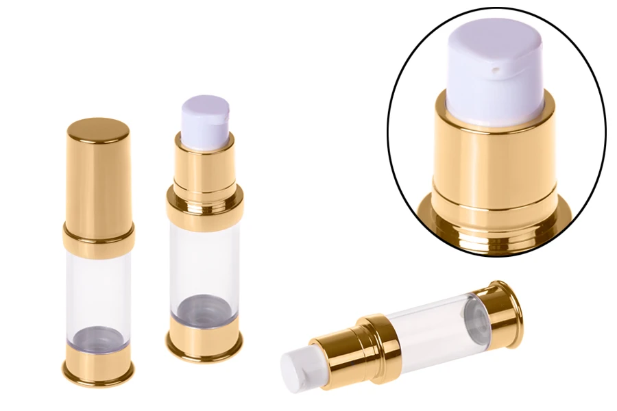 Airless σωληνάριο για κρέμα 5 ml χρυσό / ασημί Airless σωληνάριο για κρέμα 5 ml χρυσό / ασημί