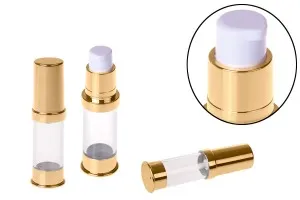Airless σωληνάριο για κρέμα 5 ml χρυσό / ασημί-6