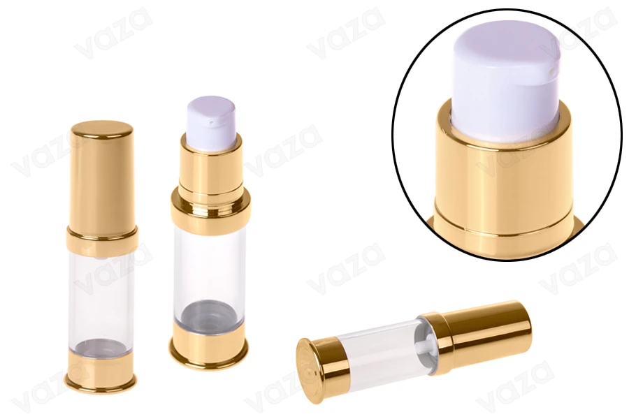 Airless σωληνάριο για κρέμα 5 ml χρυσό / ασημί-εικόνα_σύνθεση