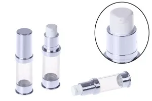 Airless σωληνάριο για κρέμα 5 ml χρυσό / ασημί-3