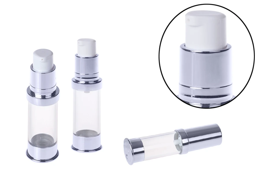 Airless σωληνάριο για κρέμα 5 ml χρυσό / ασημί Airless σωληνάριο για κρέμα 5 ml χρυσό / ασημί