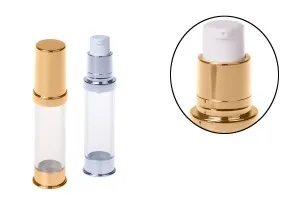 Airless σωληνάριο για κρέμα 10 ml χρυσό / ασημί-1