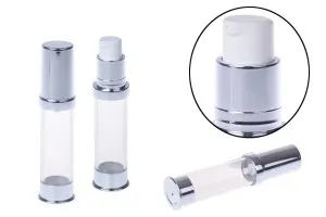 Airless σωληνάριο για κρέμα 10 ml χρυσό / ασημί-3