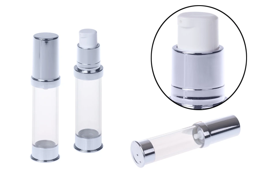 Airless σωληνάριο για κρέμα 10 ml χρυσό / ασημί Airless σωληνάριο για κρέμα 10 ml χρυσό / ασημί