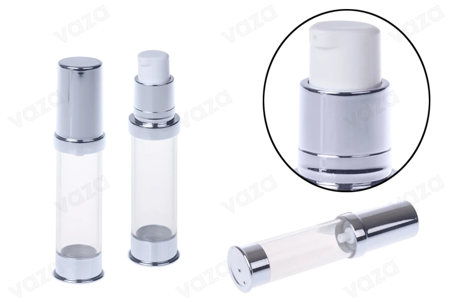 Airless σωληνάριο για κρέμα 10 ml χρυσό / ασημί-εικόνα_σύνθεση
