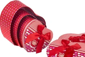 Boîte en papier avec nœud de ruban en forme de cœur – lot de 3 pièces (S-M-L)-3