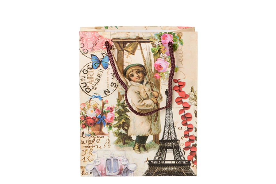 Sac cadeau plastifié avec motif la Tour Eiffel avec cordon 170 x 85 x 210 mm Sac cadeau plastifié avec motif la Tour Eiffel avec cordon 170 x 85 x 210 mm