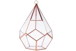 Photophore suspendu en verre pour bougie avec support métallique-5