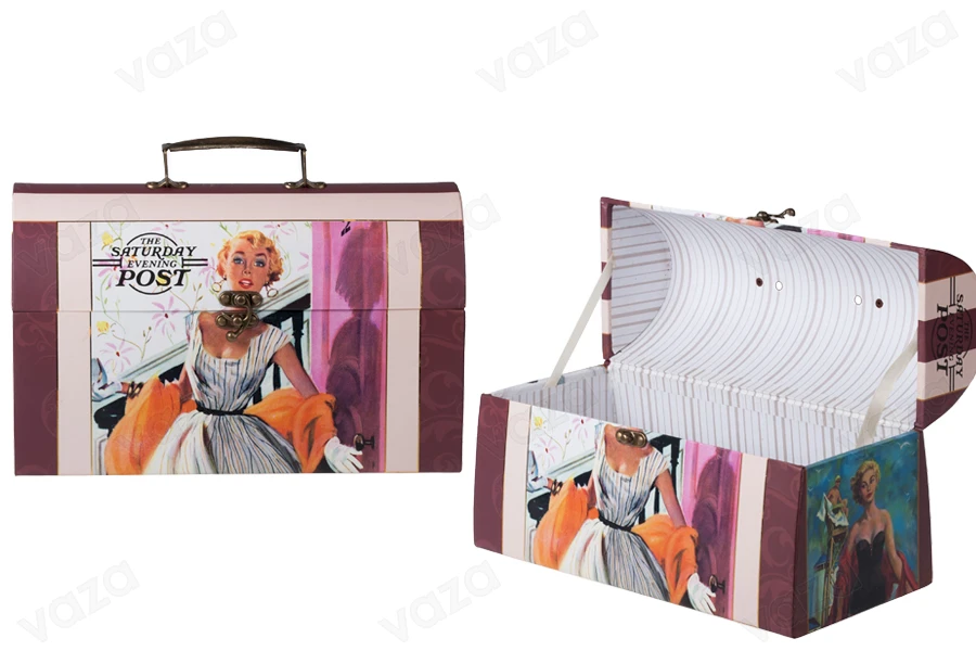 Truhe mit metallischem Henkel -Set aus 3 Stücke S-M-L Truhe mit metallischem Henkel -Set aus 3 Stücke S-M-L-