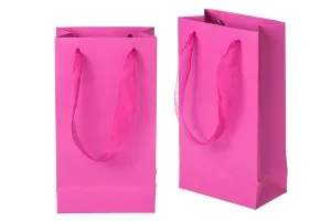 Sac cadeau en papier laminé avec poignée de 2 cm en organza de différentes couleurs-16