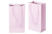 Laminated paper gift bag with a 2 cm sheer organza ribbon handle in different colour shades Laminated paper gift bag with a 2 cm sheer organza ribbon handle in different colour shades