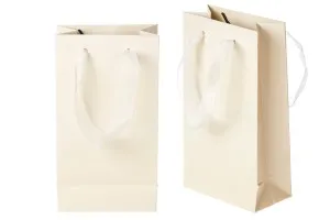 Sac cadeau en papier laminé avec poignée de 2 cm en organza de différentes couleurs-14