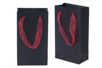 Laminated paper gift bag with a 2 cm sheer organza ribbon handle in different colour shades Laminated paper gift bag with a 2 cm sheer organza ribbon handle in different colour shades