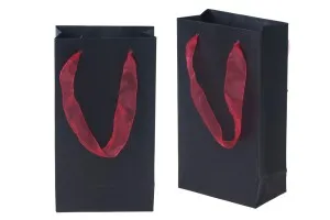 Sac cadeau en papier laminé avec poignée de 2 cm en organza de différentes couleurs-10