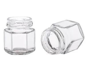 Γυάλινο εξάγωνο βαζάκι 30 ml-1