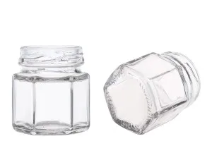 Γυάλινο εξάγωνο βαζάκι 30 ml-2