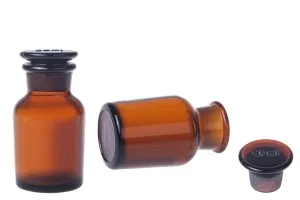 Flacon de pharmacie en couleur caramel avec bouchon en verre 60ml-1