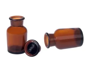 Flacon de pharmacie en couleur caramel avec bouchon en verre 60ml-3
