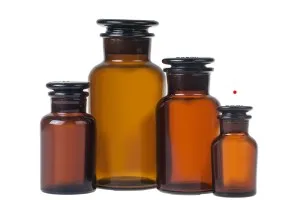 Flacon de pharmacie en couleur caramel avec bouchon en verre 60ml-5