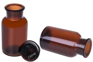 Flacon de pharmacie en couleur caramel avec bouchon en verre 250ml-1