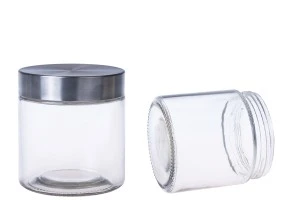 Βάζο γυάλινο 800 ml με inox καπάκι 110x115 mm-1