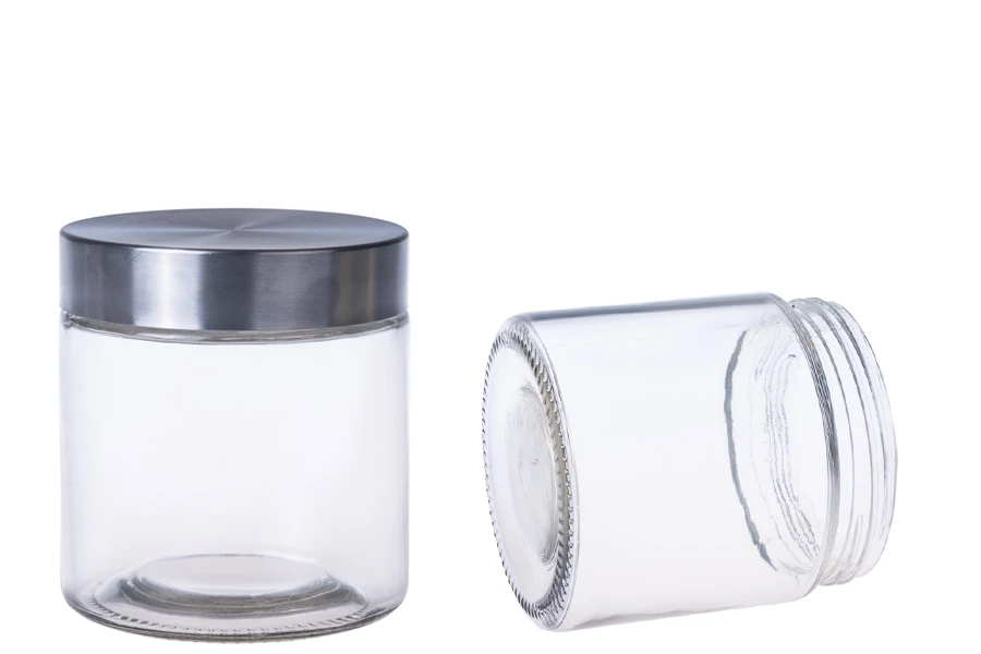 800ml glass jar with stainless steel lid in size 110x115 mm