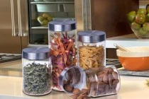 800ml glass jar with stainless steel lid in size 110x115 mm