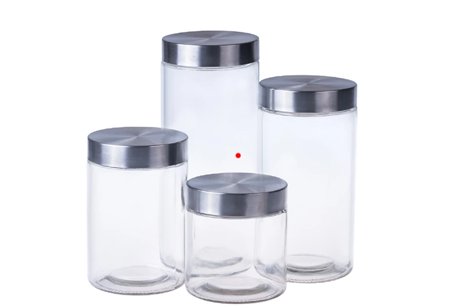 800ml glass jar with stainless steel lid in size 110x115 mm