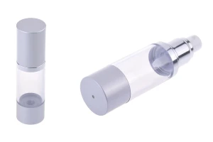 Μπουκάλι airless για υδαρή μείγματα 30 ml με πλαστικό, διάφανο σώμα, καπάκι και βάση αλουμινίου σε ασημί ΜΑΤ-εικόνα_διαστάσεις