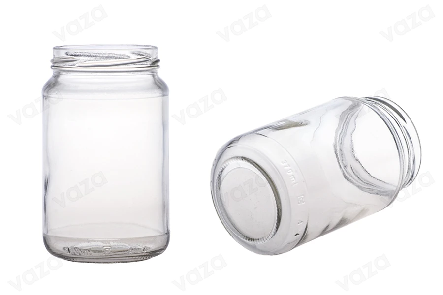 Klassisches zylindrisches Glas 370 ml - für ein halbes Kilo Honig - 22 Stk-produktbild