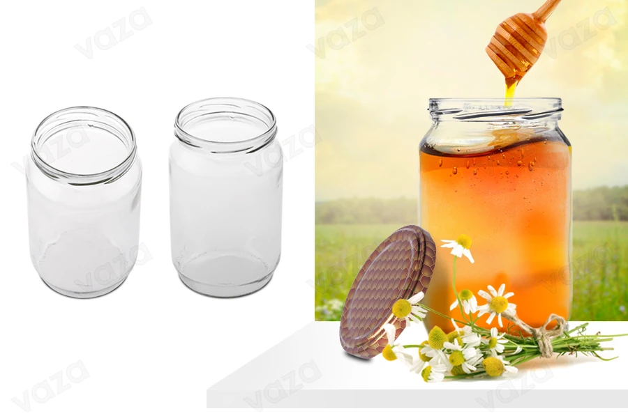 Glass round jar 720ml (for 1 kg honey) - 50 pcs-bildgruppe