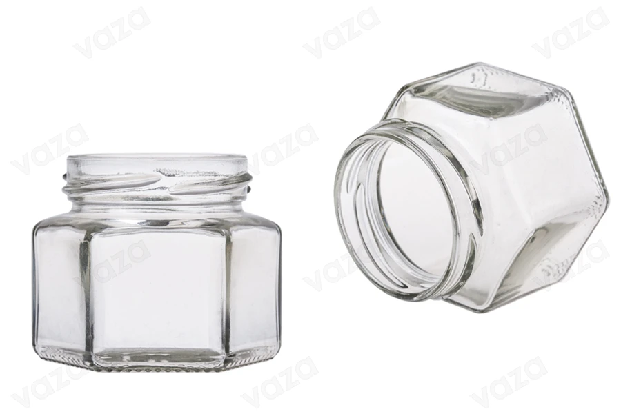 Γυάλινο εξάγωνο βαζάκι 106 ml - 30 τμχ-εικόνα_προϊοντική