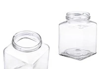 580ml square jar with 70TO deep finish for sauces, honey and sweet preserves.