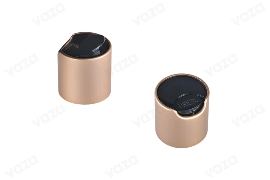 Tappo in plastica Disk Top PP28 con rivestimento in alluminio rame opaco con nero Tappo in plastica Disk Top PP28 con rivestimento in alluminio rame opaco con nero-immagine_prodotto